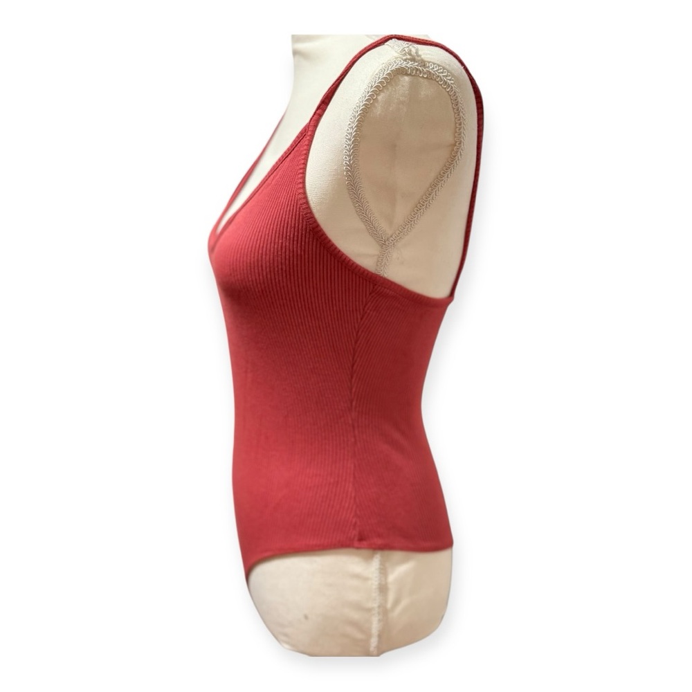 Lulu's Red Ribbed Bodysuit - Picture 5 of 9